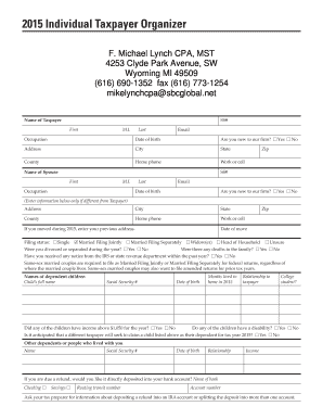 2015 Individual Taxpayer Organizer
