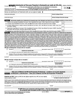Autorización de Firma para Presentar la Declaración por medio del IRS e-file