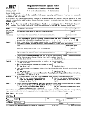 IRS Form 8857 Innocent Spouse Relief
