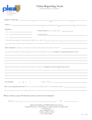 Claim Reporting Form