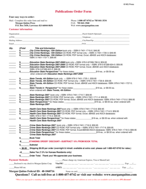 Publications Order Form