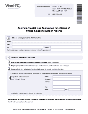 Australia Tourist Visa Application Form 48R