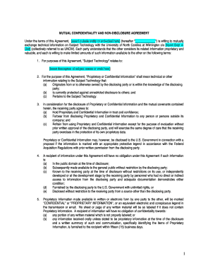 Mutual Confidentiality and Non-Disclosure Agreement