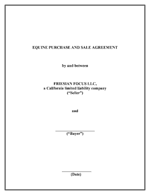 Equine Purchase and Sale Agreement
