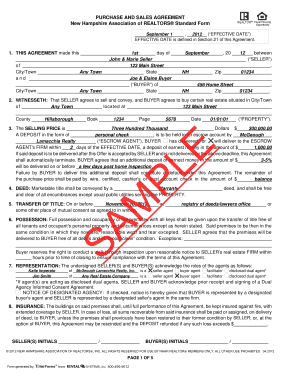 New Hampshire Purchase and Sales Agreement