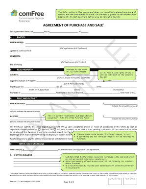 Ontario Purchase and Sale Agreement