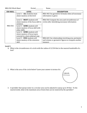 MEA 502 Geometry Skills Worksheet