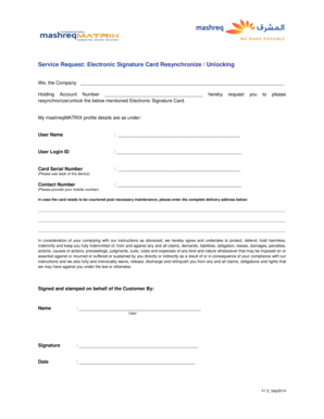 Electronic Signature Card Resynchronize Request