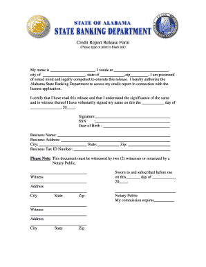 Credit Report Release Form