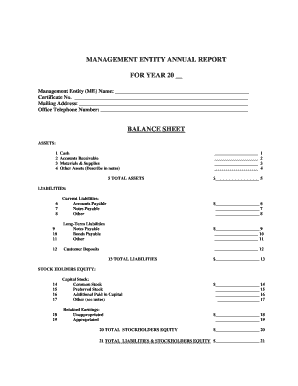 Management Entity Annual Report Form