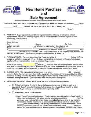 New Home Purchase and Sale Agreement