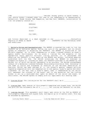 Massachusetts MLS Exclusive Agency Agreement