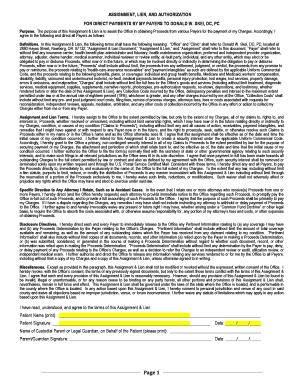 Assignment Lien Authorization for Medical Payments