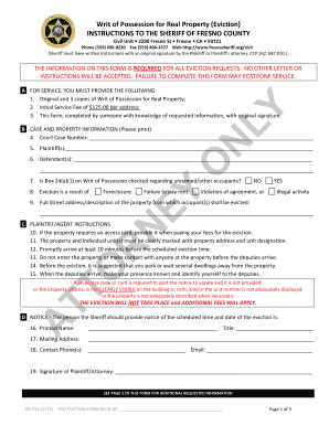 Writ of Possession for Real Property (Eviction)