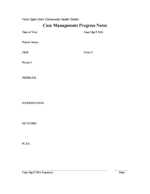 Case Management Progress Notes
