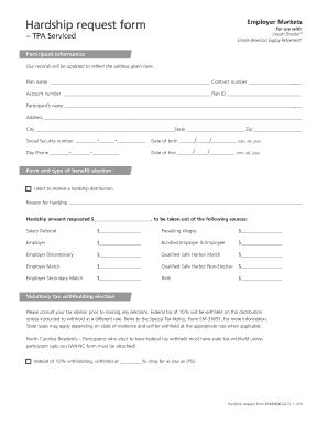 Hardship Distribution Request Form