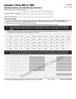 Schedule A Form 940