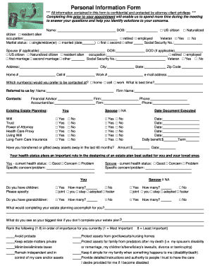 Personal Information Form