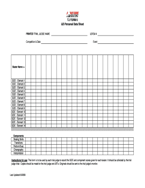 TJ Form 6 Personal Data Sheet