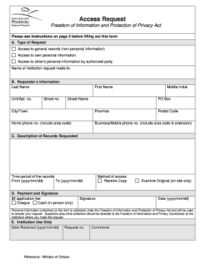 Freedom of Information Access Request Form