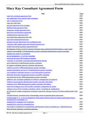 Consulting agreement template - Mary Kay Consultant Agreement Form -
