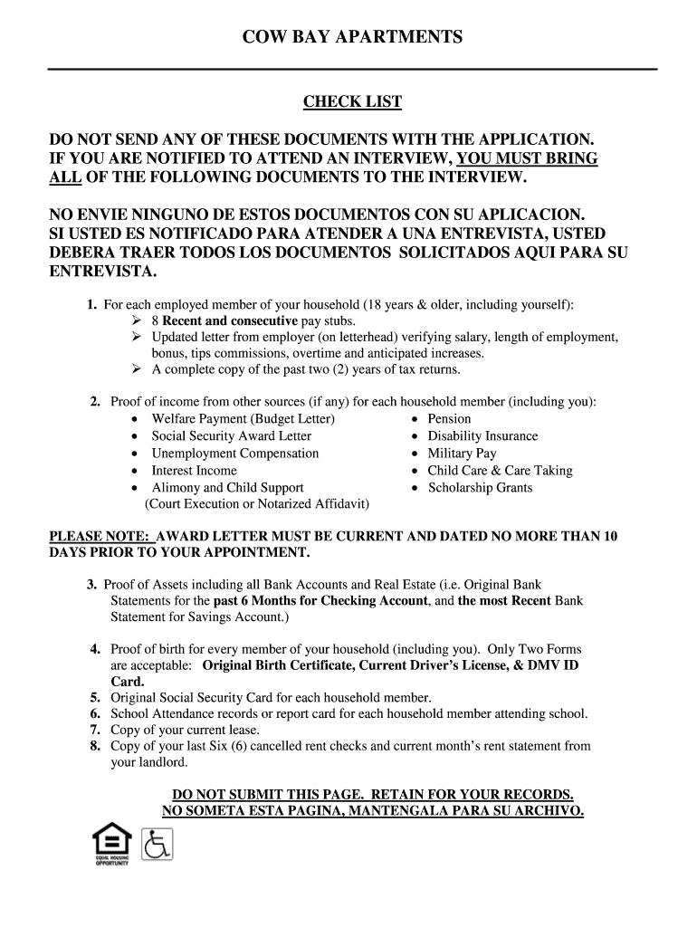 Fillable Online COW BAY APARTMENTS Cornell Pace Fax Email Print