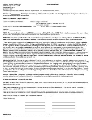 Wisconsin Residential Lease Agreement