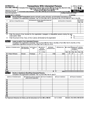 Schedule L Form 990 or 990-EZ