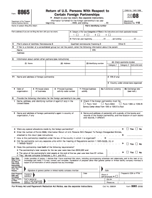 Form 8865 Tax Return for Foreign Partnerships