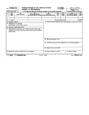 Form 1042-S 2000