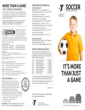 YMCA Soccer Registration Form