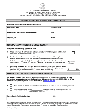 Federal and CT Tax Withholding Change Form