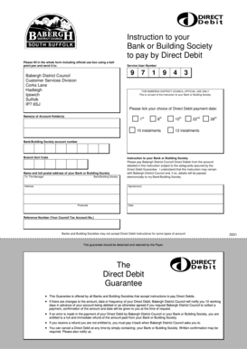 UK Council Tax Direct Debit Instruction Form