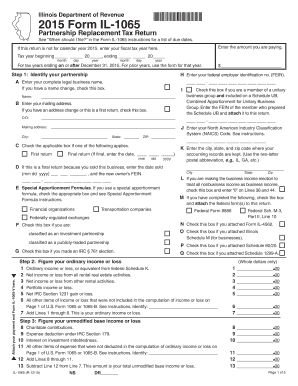 Illinois Partnership Replacement Tax Return
