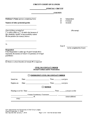 Illinois Civil No Contact Order