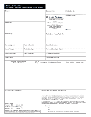 Bill of Lading for Combined Transport Shipment