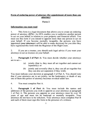 Enduring Power of Attorney Form 2