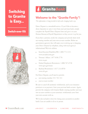 Granite Bank Direct Deposit Request