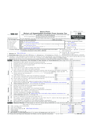 Form 990-EZ Return of Organization Exempt From Income Tax