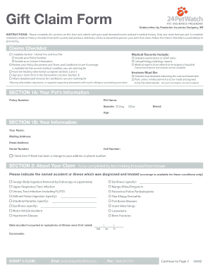 Pet Health Insurance Claim Form