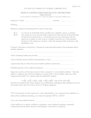 Medical Certification for FMLA Leave