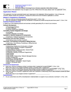 Information Technology Errors and Omissions Application