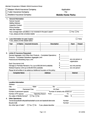 Western World Insurance Company Application
