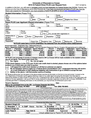 2015-16 Federal Direct PLUS Loan Request Form