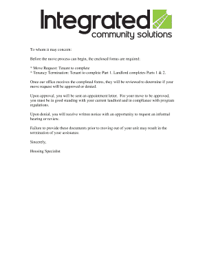 Tenant Move Request Form