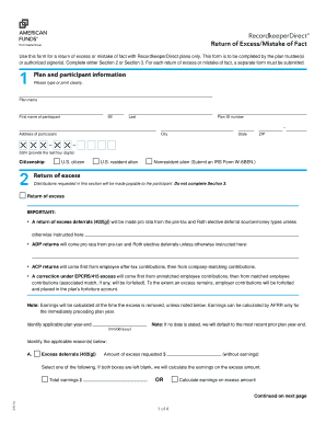 RecordkeeperDirect Return of Excess/Mistake of Fact