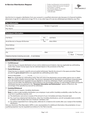 In-Service Distribution Request Form