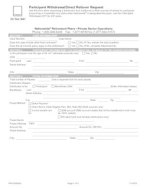 Participant Withdrawal/Direct Rollover Request
