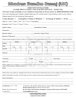Fillable Online Bbs UK Directory Formpdf Fax Email Print - pdfFiller