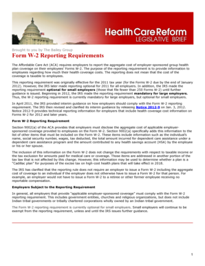 Form W-2 Reporting Requirements